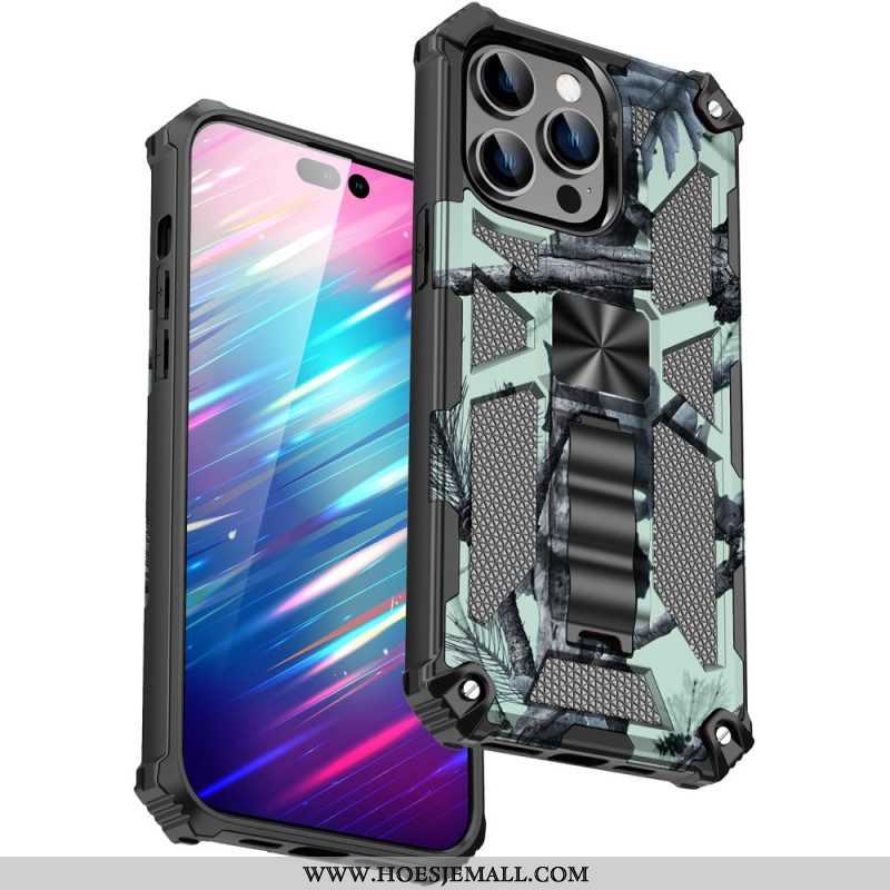 Hoesje voor iPhone 14 Pro Max Camouflage Verwijderbare Ondersteuning