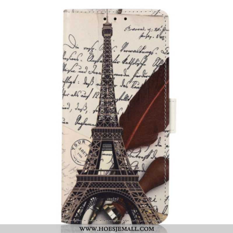 Flip Case voor iPhone 14 Pro Max Dichters Eiffeltoren