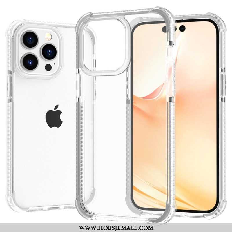 Hoesje voor iPhone 14 Pro Max Transparant Gekleurde Randen