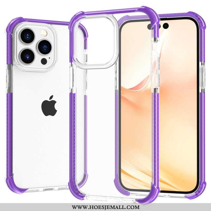 Hoesje voor iPhone 14 Pro Max Transparant Gekleurde Randen