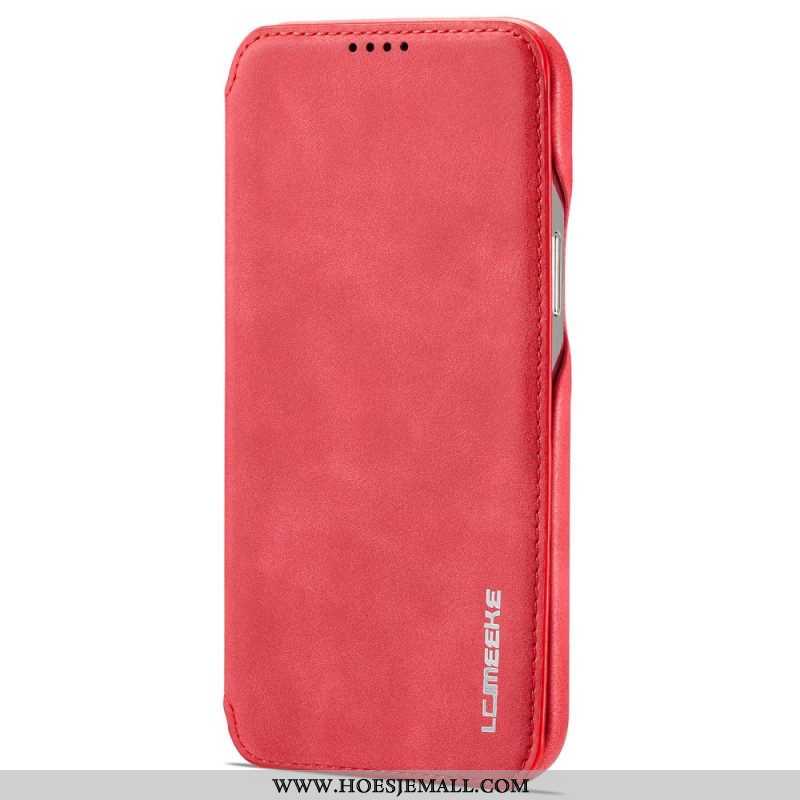 Bescherming Hoesje voor iPhone 14 Pro Max Folio-hoesje Lc.imeeke Ledereffect