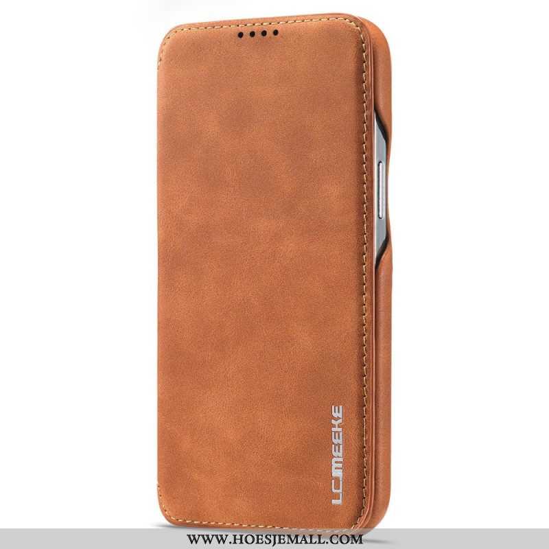 Bescherming Hoesje voor iPhone 14 Pro Max Folio-hoesje Lc.imeeke Ledereffect