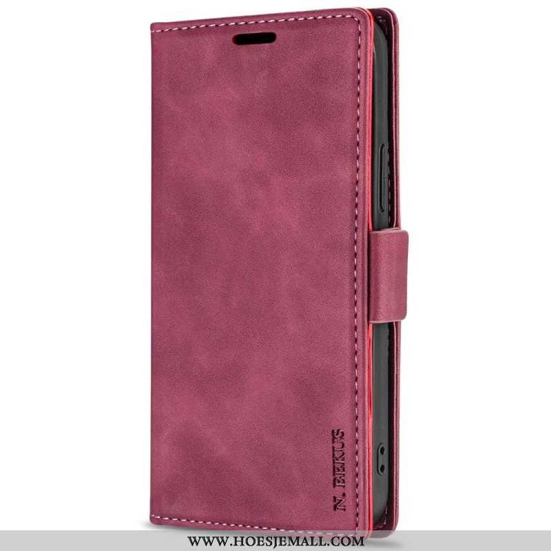 Flip Case voor iPhone 14 Pro Max Ln.bekus Ledereffect