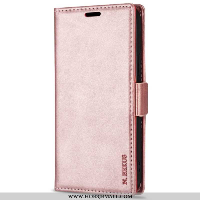 Flip Case voor iPhone 14 Pro Max Ln.bekus Ledereffect