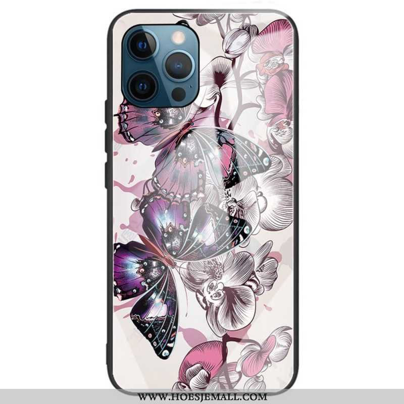 Hoesje voor iPhone 14 Pro Max Vlinders Van Gehard Glas