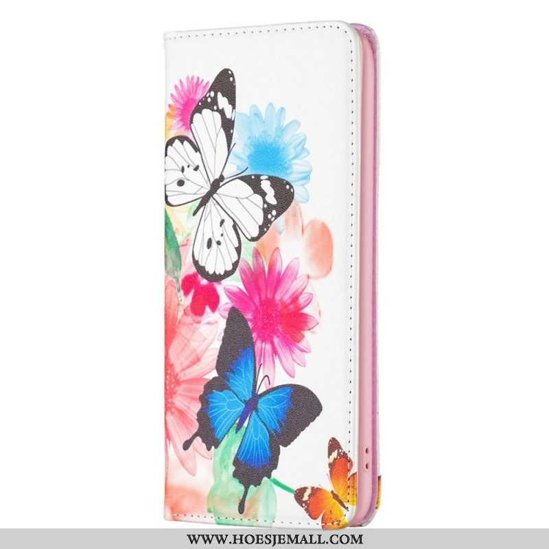 Bescherming Hoesje voor iPhone 14 Pro Max Folio-hoesje Vlinders