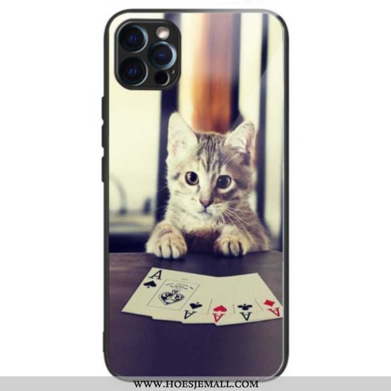 Hoesje voor iPhone 14 Pro Max Pokerkat Van Gehard Glas