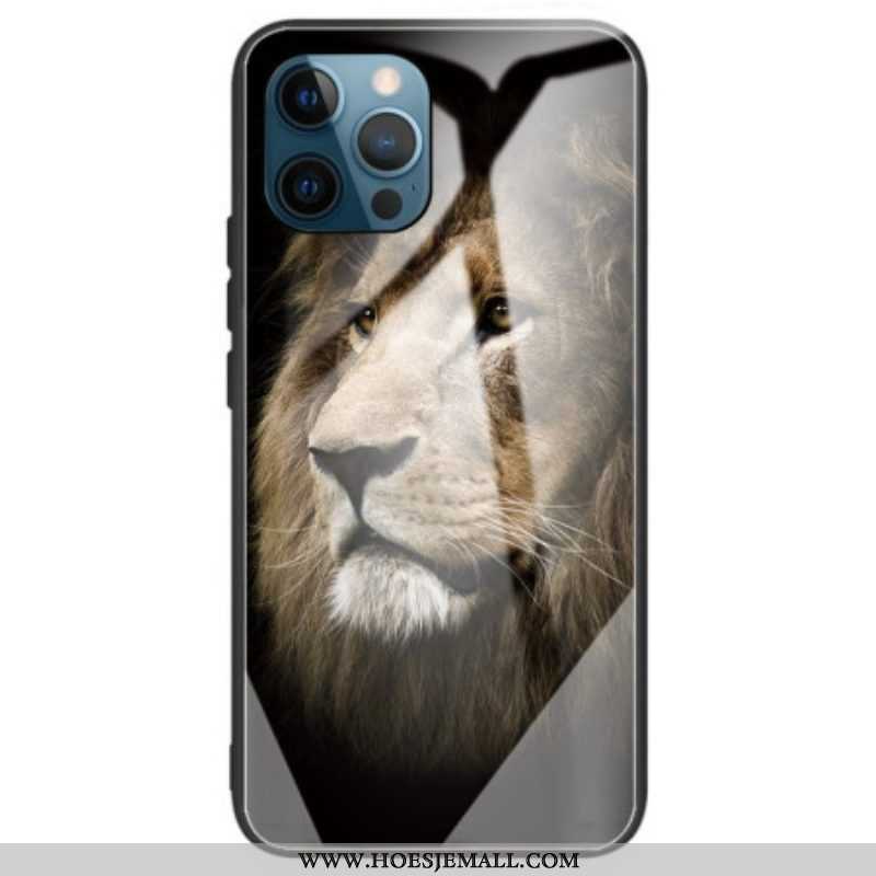 Hoesje voor iPhone 14 Pro Max Leeuw Gehard Glas