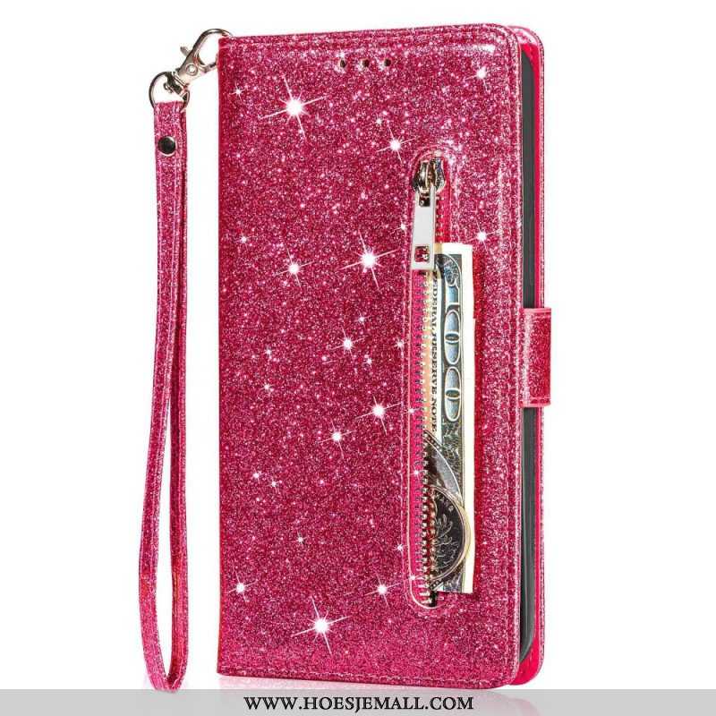 Folio-hoesje voor iPhone 14 Pro Pailletten Glitter Stijl