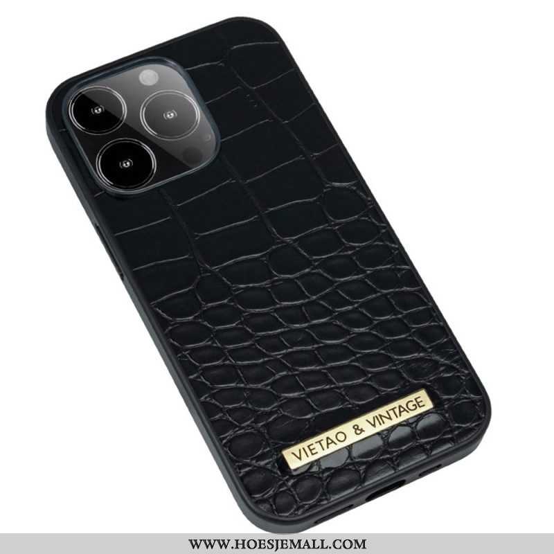 Hoesje voor iPhone 14 Pro Imitatie Krokodillenleer Vietao