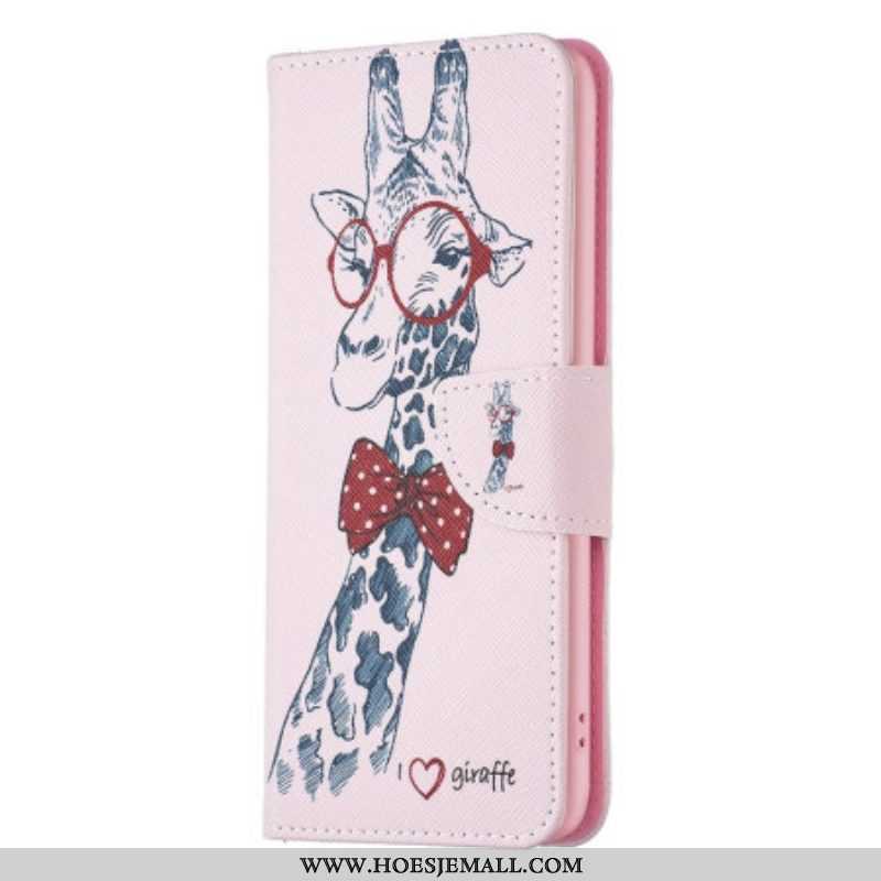 Leren Hoesje voor iPhone 14 Pro Slimme Giraf