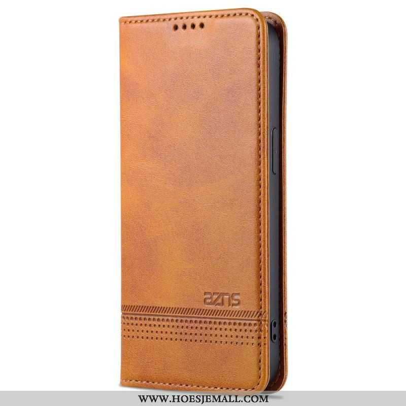 Bescherming Hoesje voor iPhone 14 Pro Folio-hoesje Azns Leerstyling