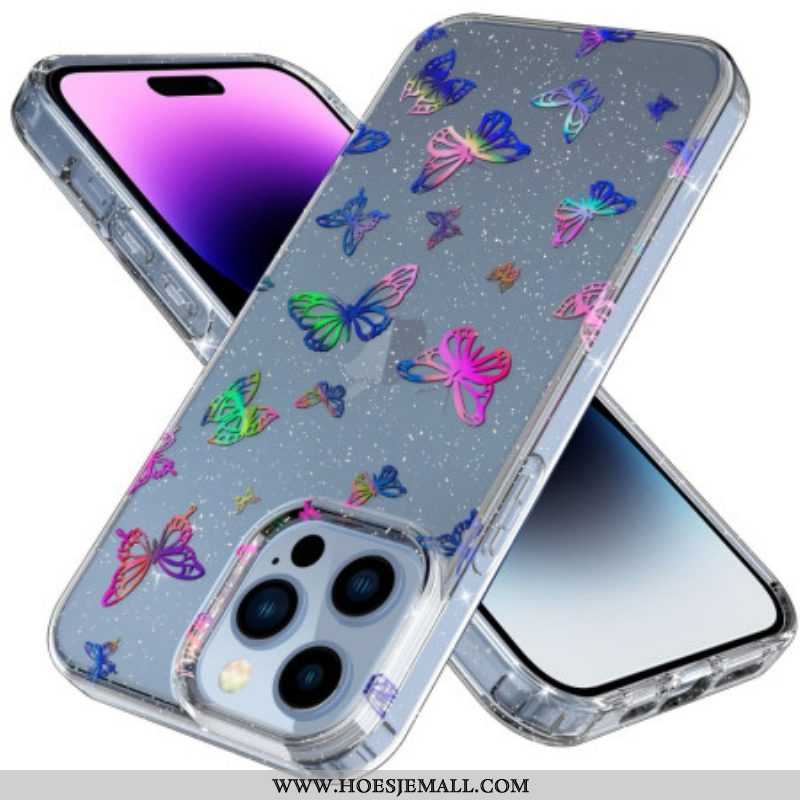 Hoesje voor iPhone 14 Pro Naadloze Vlinders