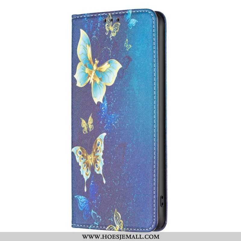 Bescherming Hoesje voor iPhone 14 Pro Folio-hoesje Vlinders