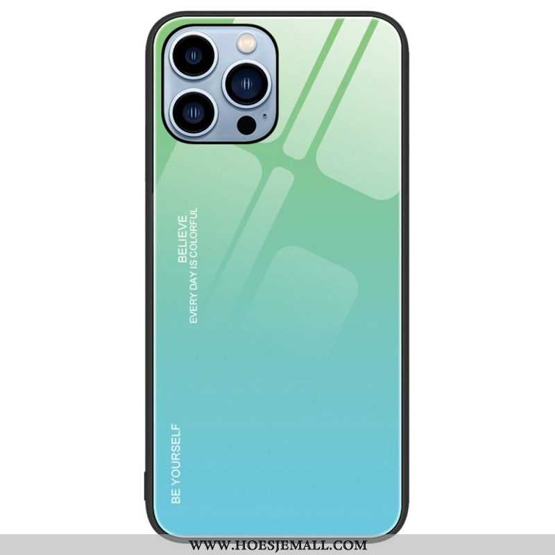 Hoesje voor iPhone 14 Pro Gehard Glas Wees Jezelf