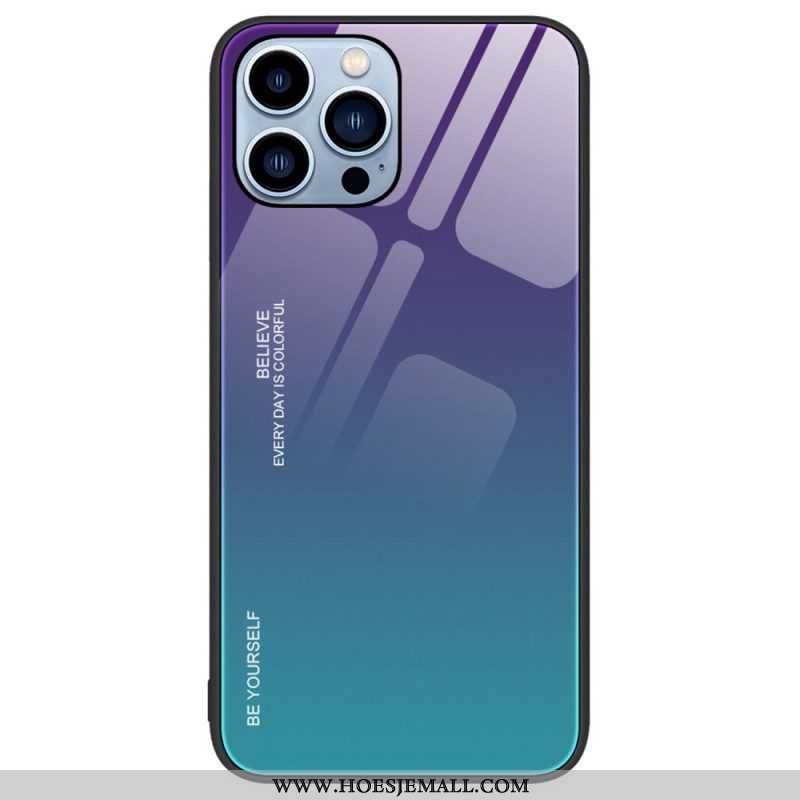 Hoesje voor iPhone 14 Pro Gehard Glas Wees Jezelf