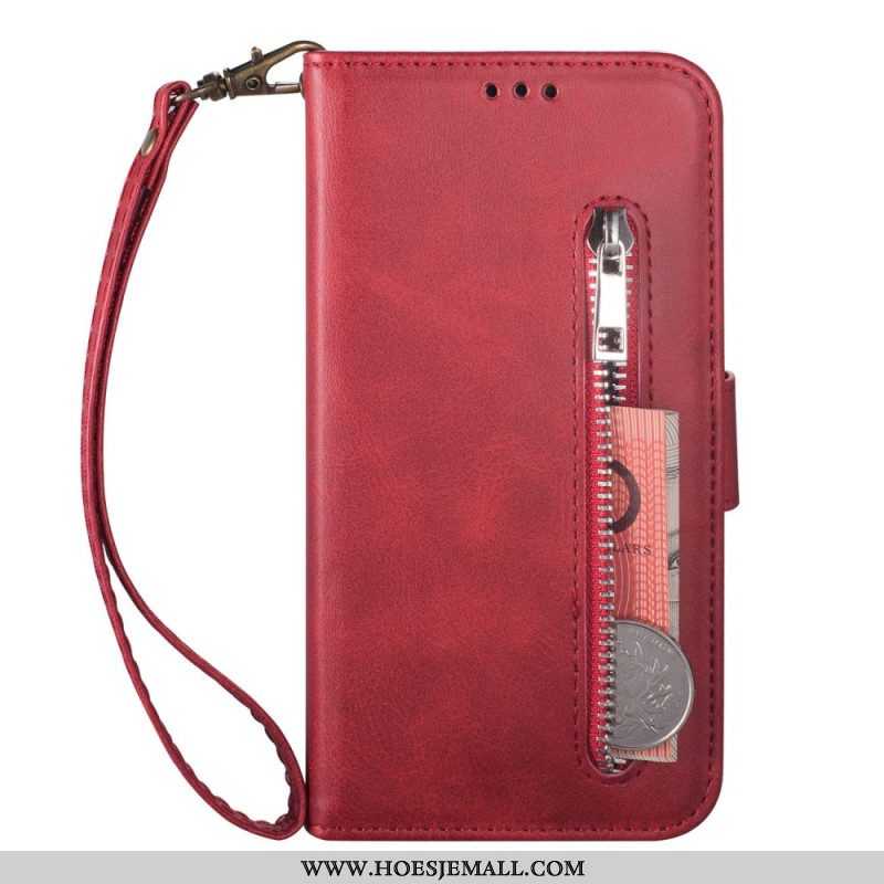 Folio-hoesje voor iPhone 14 Pro Met Ketting Lanyard Portemonnee