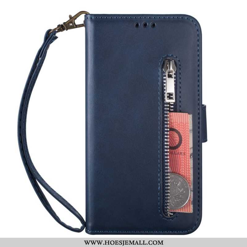 Folio-hoesje voor iPhone 14 Pro Met Ketting Lanyard Portemonnee