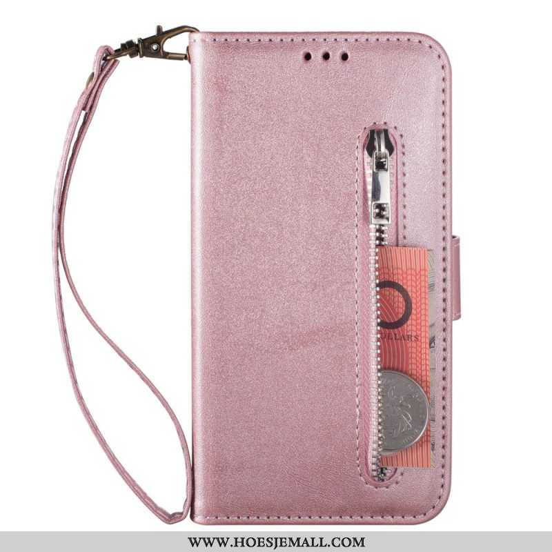 Folio-hoesje voor iPhone 14 Pro Met Ketting Lanyard Portemonnee