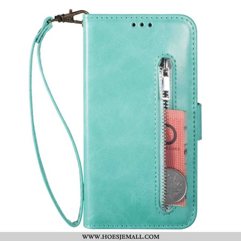 Folio-hoesje voor iPhone 14 Pro Met Ketting Lanyard Portemonnee