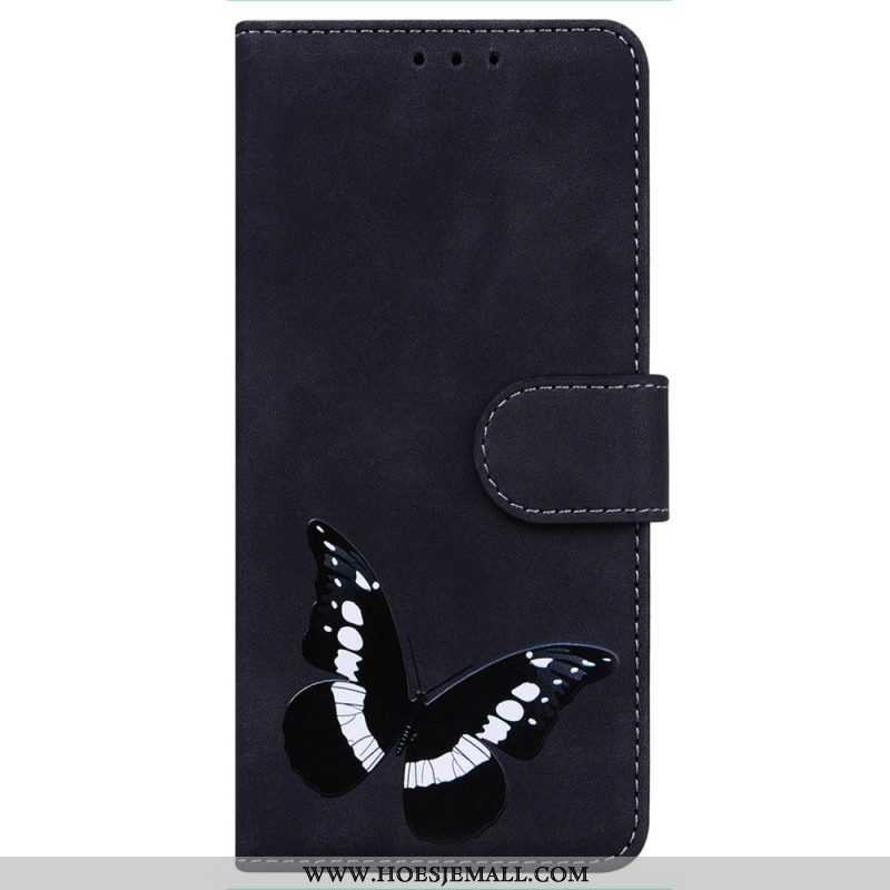 Leren Hoesje voor iPhone 14 Pro Vlinder Elegantie