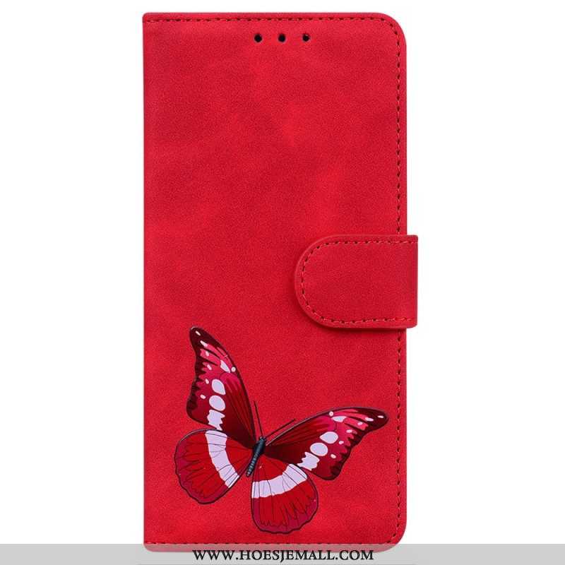 Leren Hoesje voor iPhone 14 Pro Vlinder Elegantie