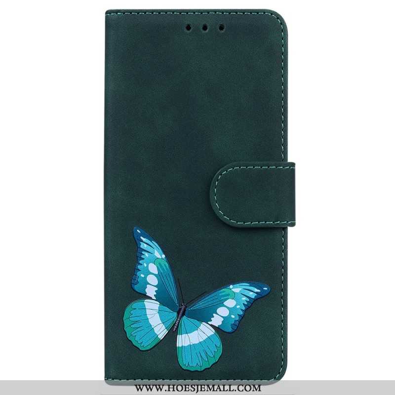 Leren Hoesje voor iPhone 14 Pro Vlinder Elegantie