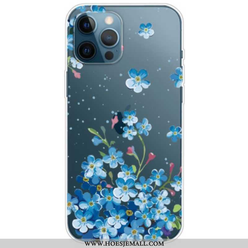 Hoesje voor iPhone 14 Pro Naadloze Blauwe Bloemen