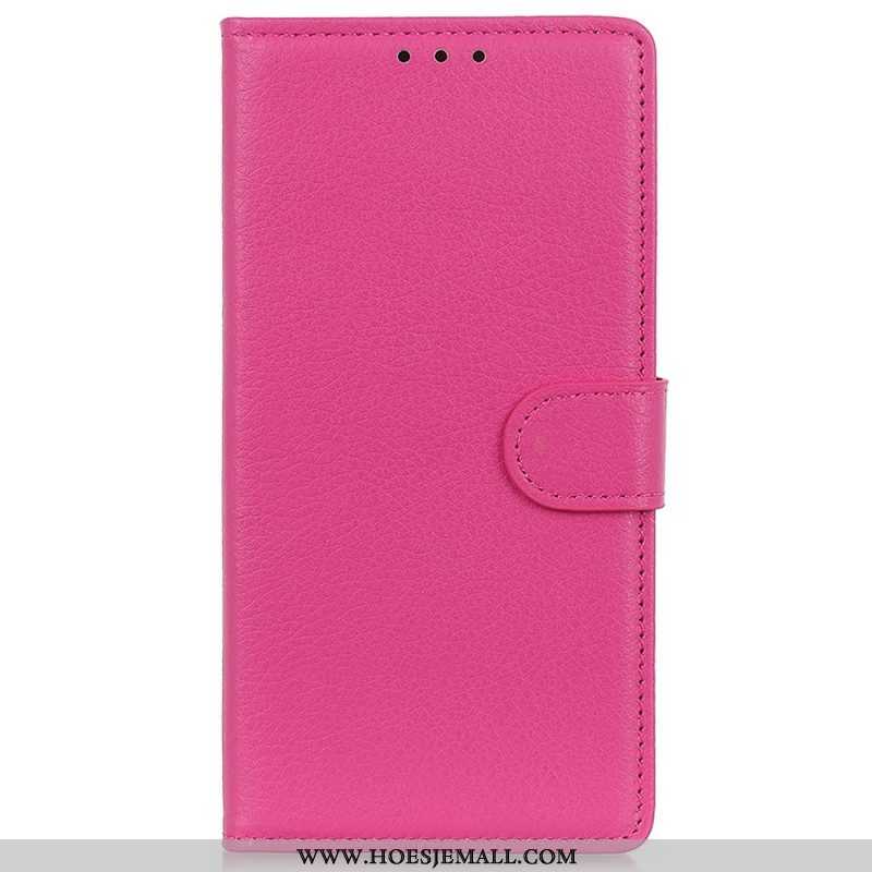 Leren Hoesje voor iPhone 14 Traditioneel Lychee