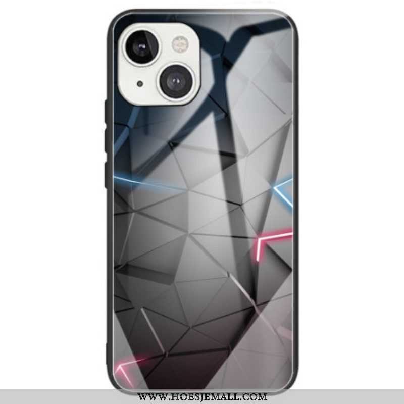 Hoesje voor iPhone 14 Geometrisch Gehard Glas