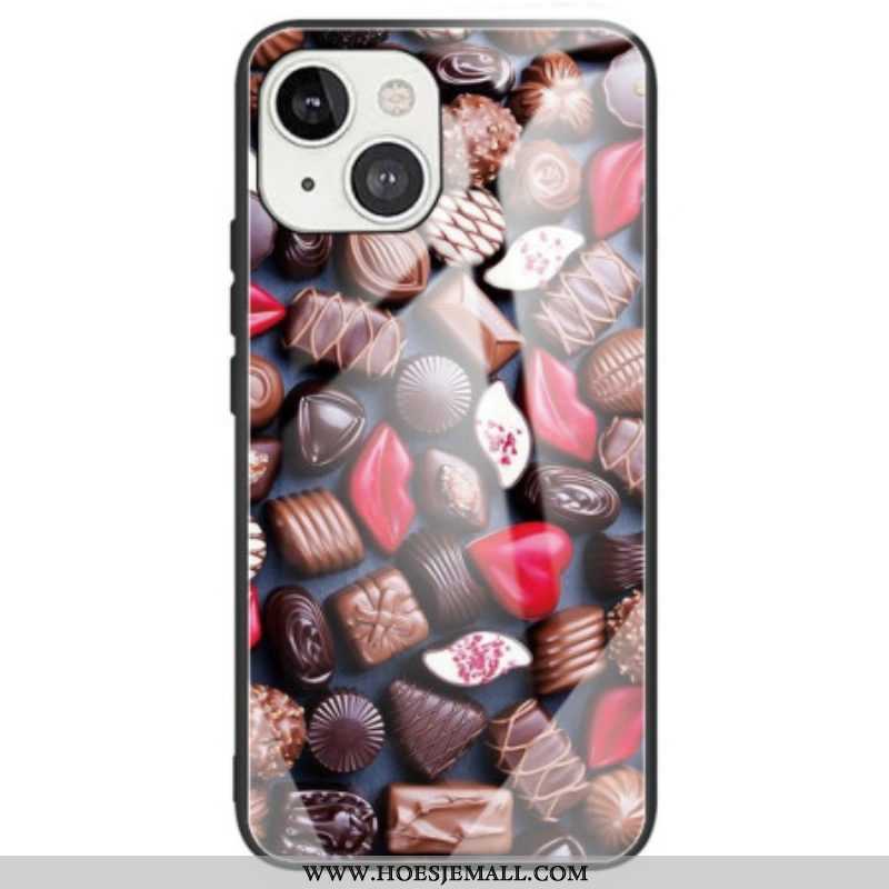 Telefoonhoesje voor iPhone 14 Chocolade Van Gehard Glas