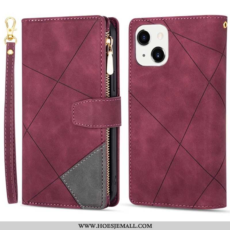 Folio-hoesje voor iPhone 14 Met Ketting Riemgeometrie