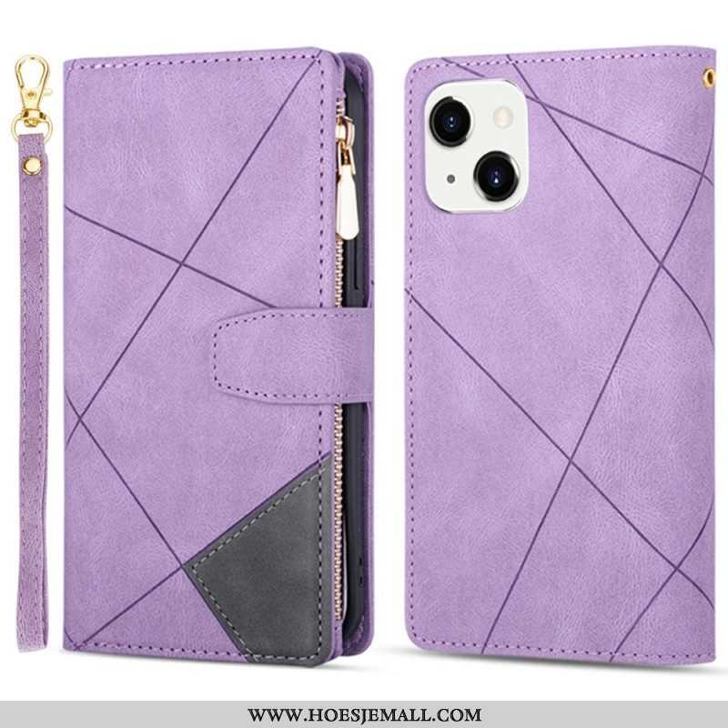 Folio-hoesje voor iPhone 14 Met Ketting Riemgeometrie