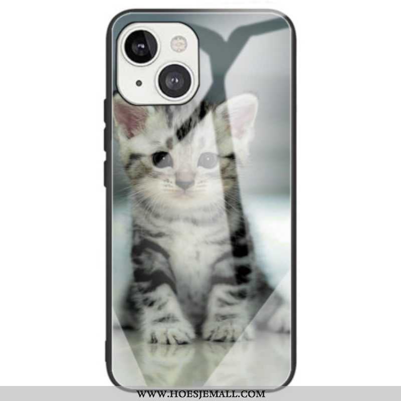 Hoesje voor iPhone 14 Kitten Gehard Glas