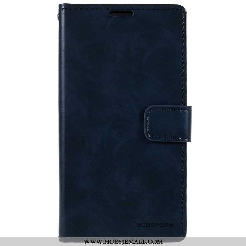 Leren Hoesje voor iPhone 14 Blauwe Maan Mercurius Goospery