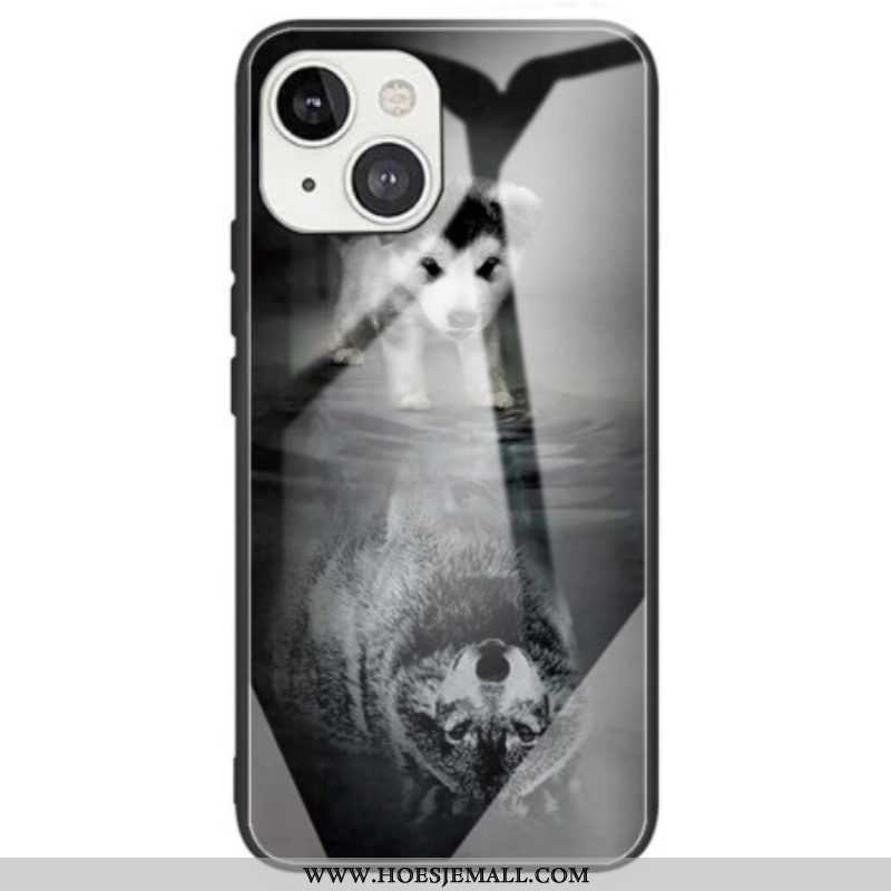 Hoesje voor iPhone 14 Puppy Dream Gehard Glas