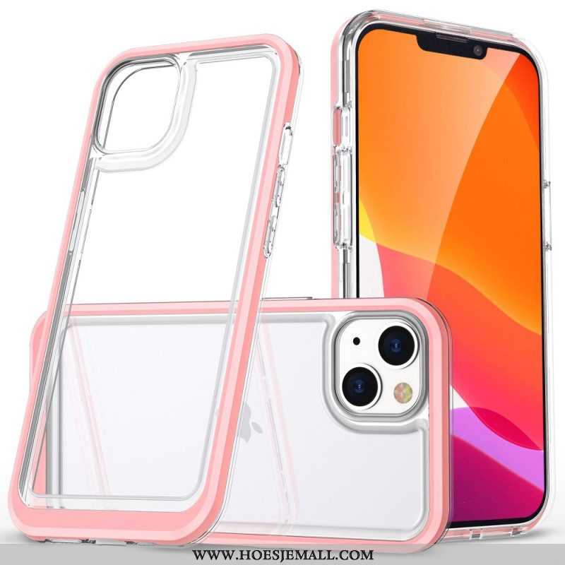 Hoesje voor iPhone 14 Kristal Gekleurde Randen