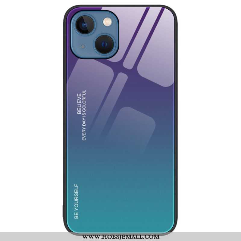 Telefoonhoesje voor iPhone 14 Gehard Glas Wees Jezelf