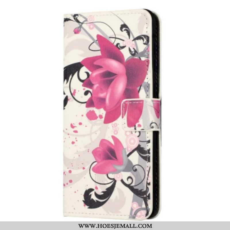 Folio-hoesje voor iPhone 14 Tropische Bloemen