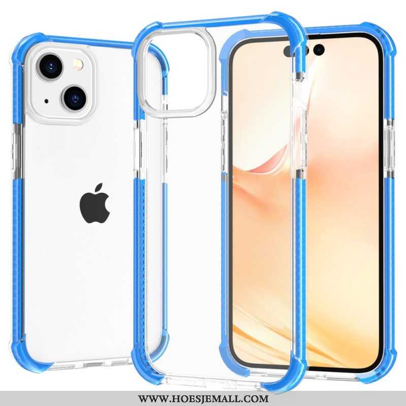 Hoesje voor iPhone 14 Transparant Gekleurde Randen