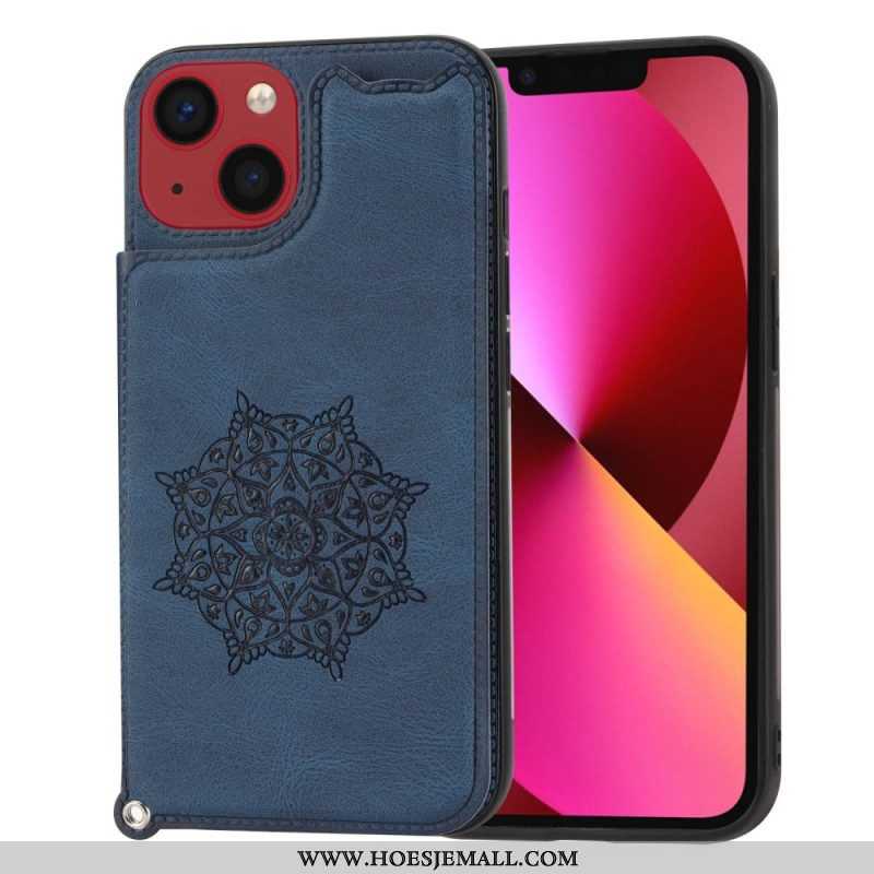 Hoesje voor iPhone 14 Met Ketting Mandala Riem Kaarthouder