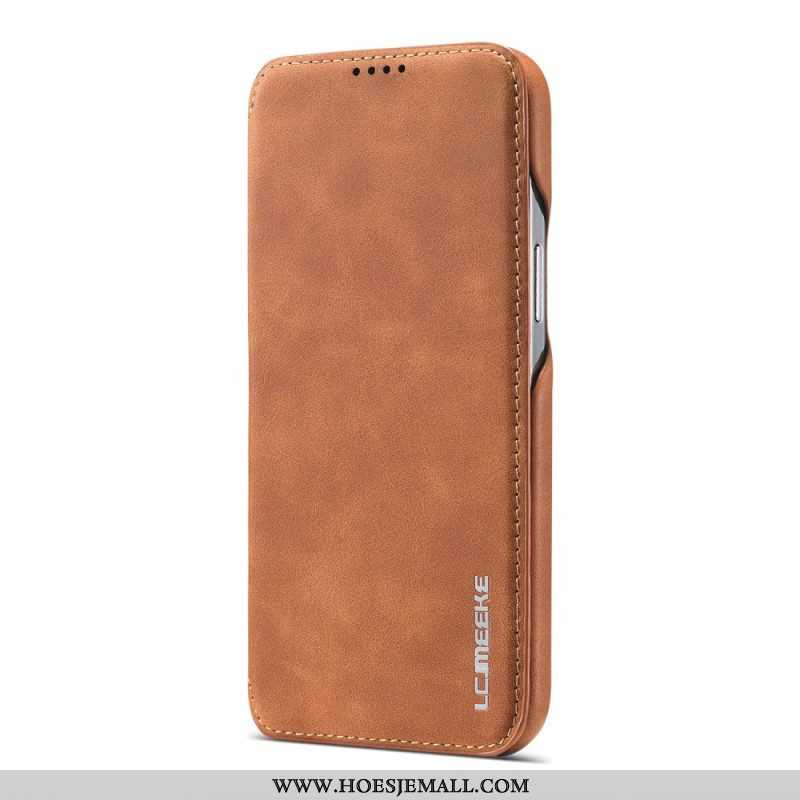 Bescherming Hoesje voor iPhone 15 Plus Folio-hoesje Imitatieleer Lc.imeeke