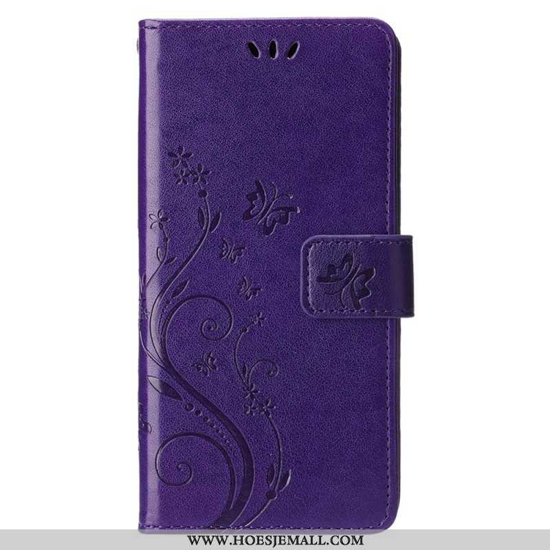 Folio-hoesje voor iPhone 15 Plus Bloemen En Vlinders