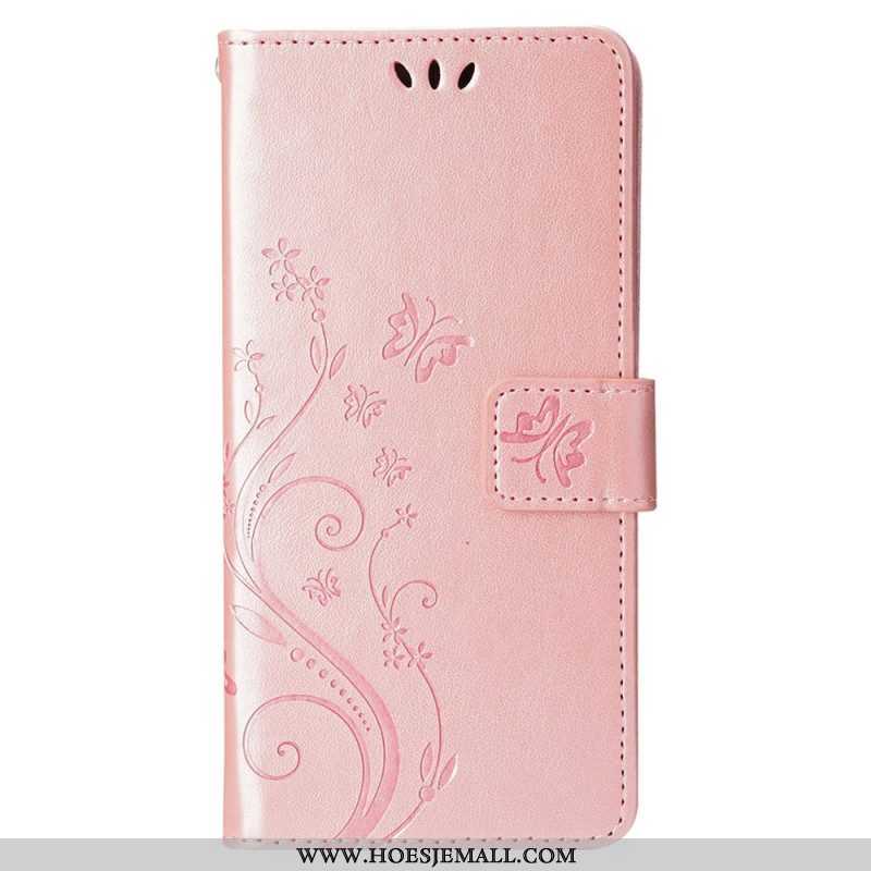 Folio-hoesje voor iPhone 15 Plus Bloemen En Vlinders