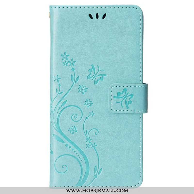 Folio-hoesje voor iPhone 15 Plus Bloemen En Vlinders