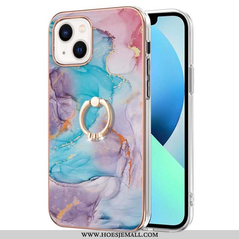 Hoesje voor iPhone 15 Plus Marmeren Steunring