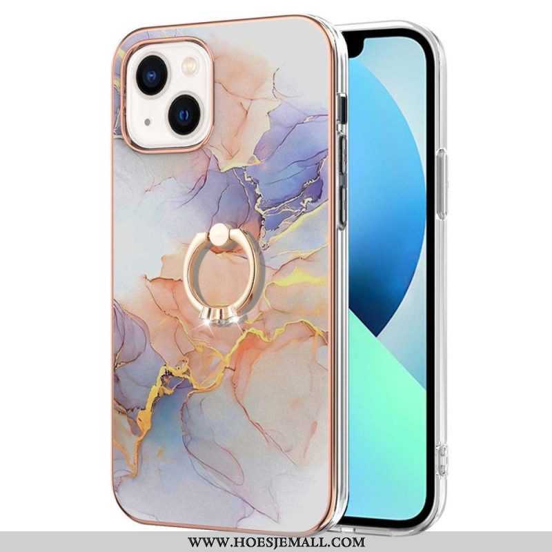 Hoesje voor iPhone 15 Plus Marmeren Steunring