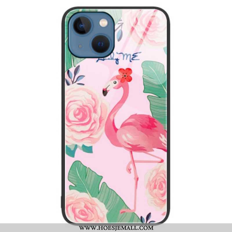 Hoesje voor iPhone 15 Plus Flamingo Gehard Glas