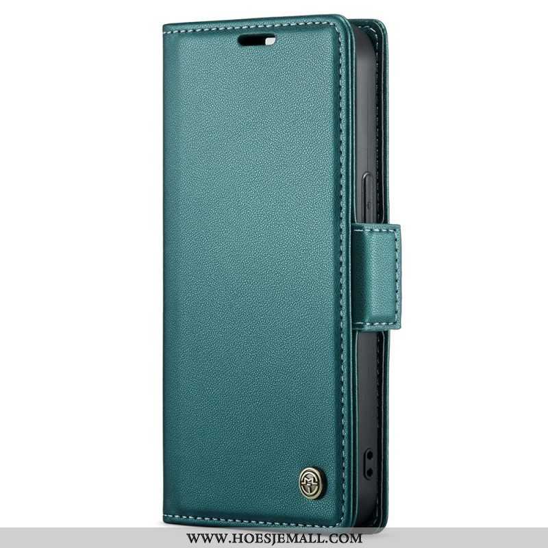 Folio-hoesje voor iPhone 15 Plus Caseme Lederen Stijl