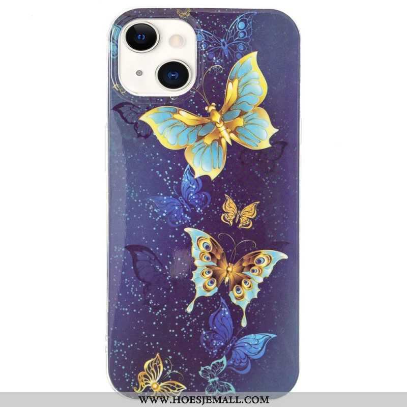 Hoesje voor iPhone 15 Plus Fluorescerende Vlinders